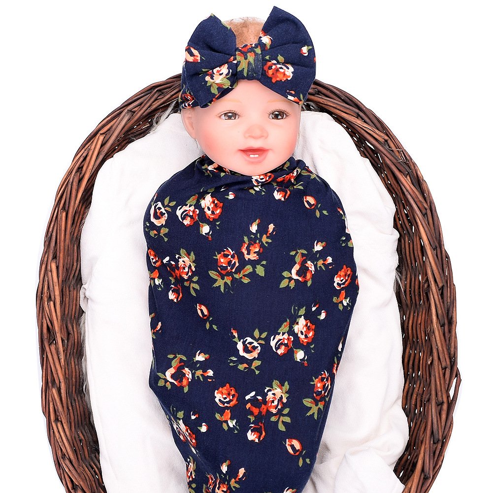 baby girl swaddle and bow