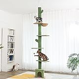 Meow Sir Cat Tree Floor to Ceiling Cat Tower Ajustable Height [82-108 Inches=208-275 cm], 6 Tiers Cat Funiture for Indoor Cat