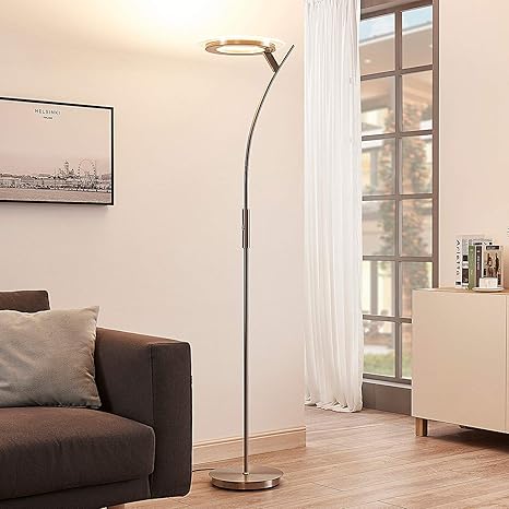 Lindby Darion Led Floor Lamp Dimmable Modern In Aluminium Metal For Living Room And Dining Room 1 Bulb A Including Bulb Living Room Lamp Floor Lamp Ceiling Uplighter Amazon De Beleuchtung