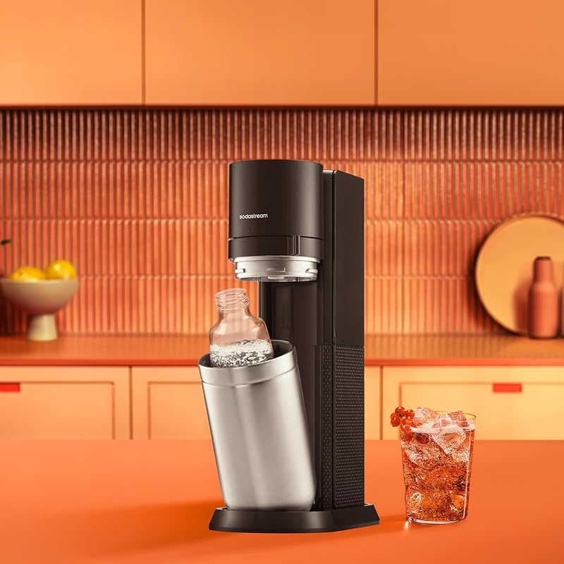 DUO Machine à Soda | 1 Bouteille + 1 Verre | Noire