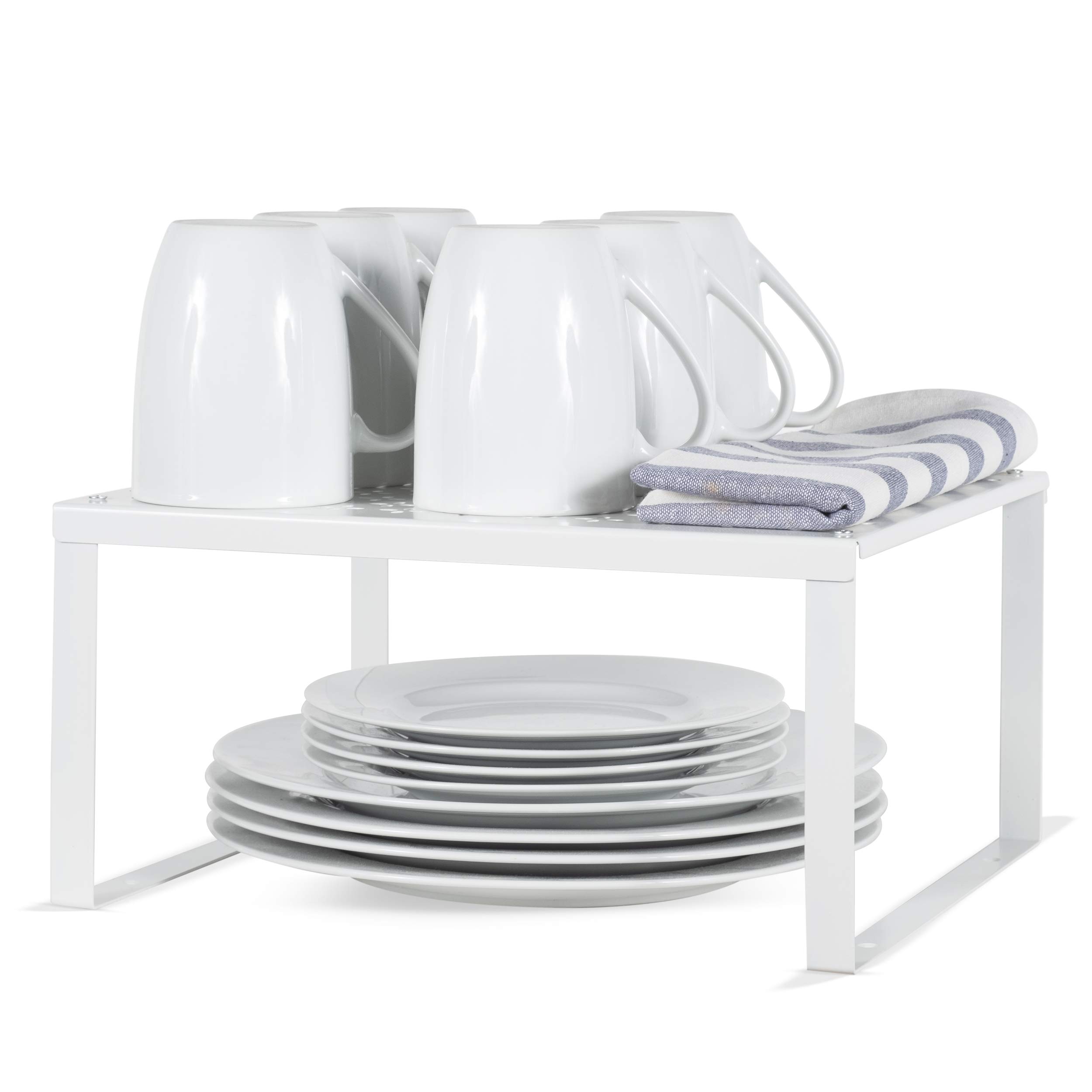 Photo 1 of ***MISSING SCREWS*** BGT Skab Kitchen Cabinet Organizer Plates, Pots and Pans Organizer Mug Holder Self - Standing Kitchen Storage & Spice Rack, Steel White