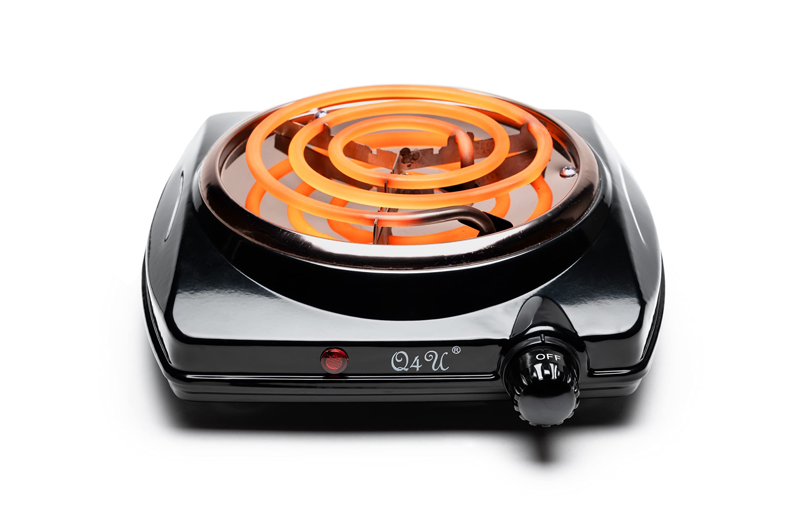 Q4U Charcoal Burner 1500W Black Hot Plate for Coconut Coal