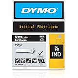DYMO Industrial Rhino Black Vinyl Tape,White on Black,12mm(1805435), DYMO Authentic