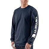 Carhartt Men's Loose Fit Heavyweight Long-sleeve Logo Sleeve Graphic T-shirt