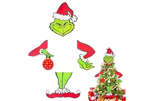 PEEOED Christmas Tree Decoration, Creative Christmas Hat Decoration for Christmas Tree Topper Head Arm Legs, Novelty Funny Personalized Christmas Home Decorations Xmas Party Supplie(Large)