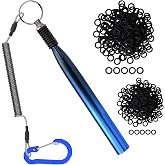 TRUSCEND Gradient Fishing Wacky Rig Tool with Silicone O Rings 210Pcs for 3"-4" and 5"-7" Fishing Worm Lures, Ultra-Smooth Downriggers Tube for Easy Installation and Great Protection of Stick Bait