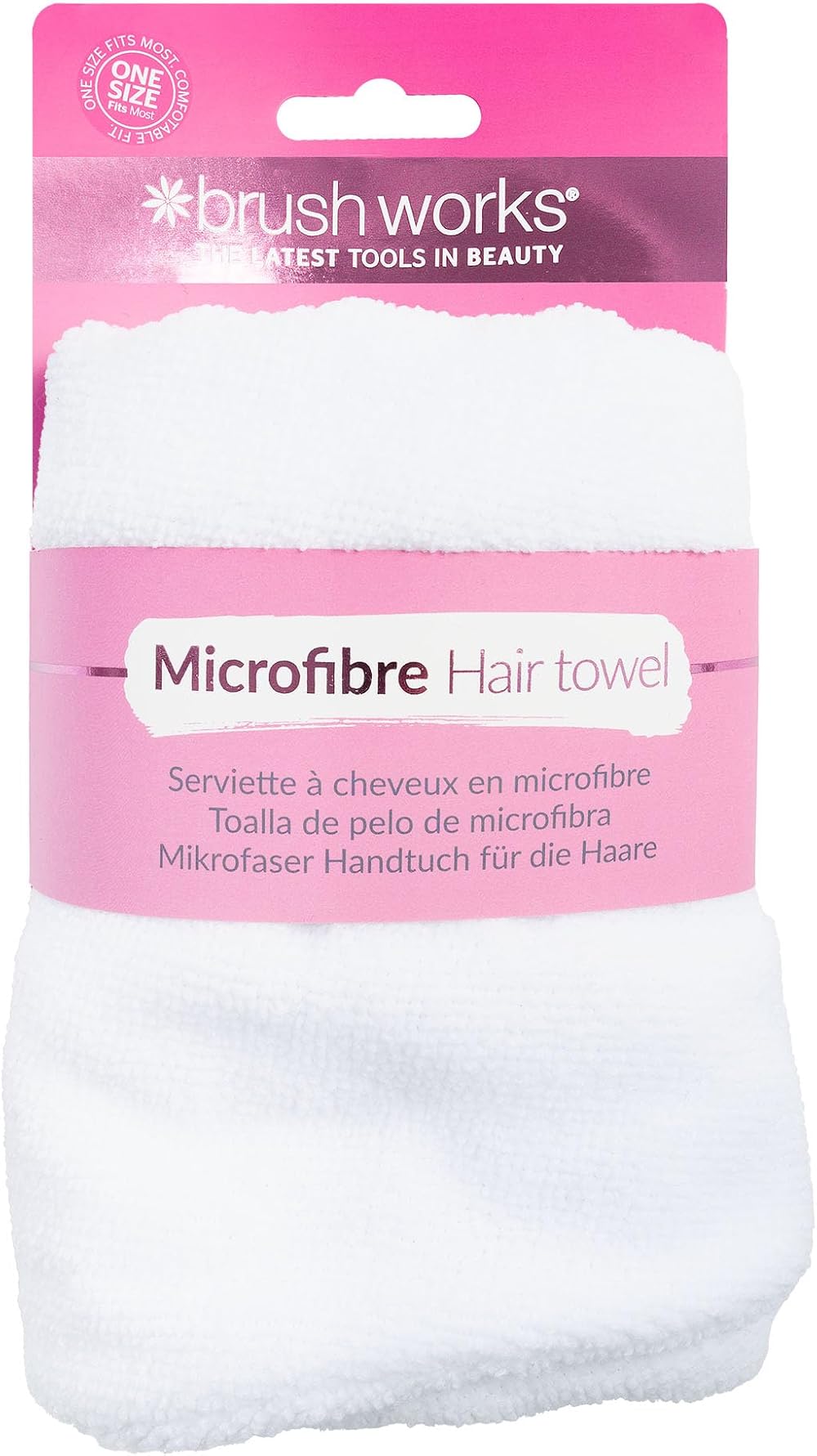 Brushworks Microfibre Hair Towel Ultra-Absorbent Quick-Drying Frizz-Reducing