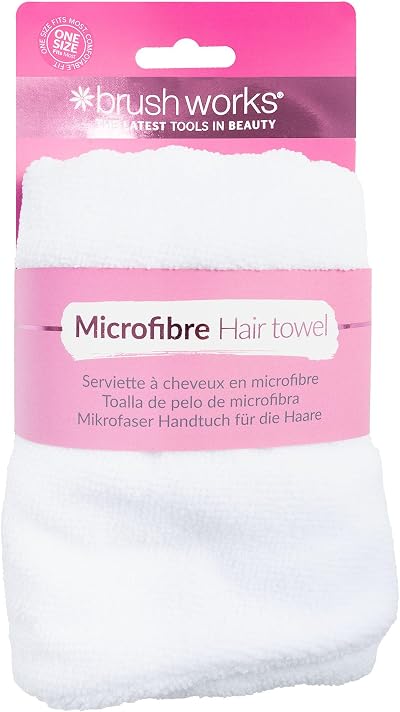 Brushworks Microfibre Hair Towel Ultra-Absorbent Quick-Drying Frizz-Reducing