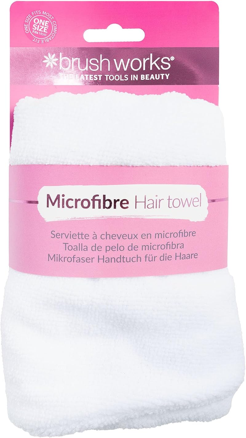 Brushworks Microfibre Hair Towel Ultra-Absorbent Quick-Drying Frizz-Reducing