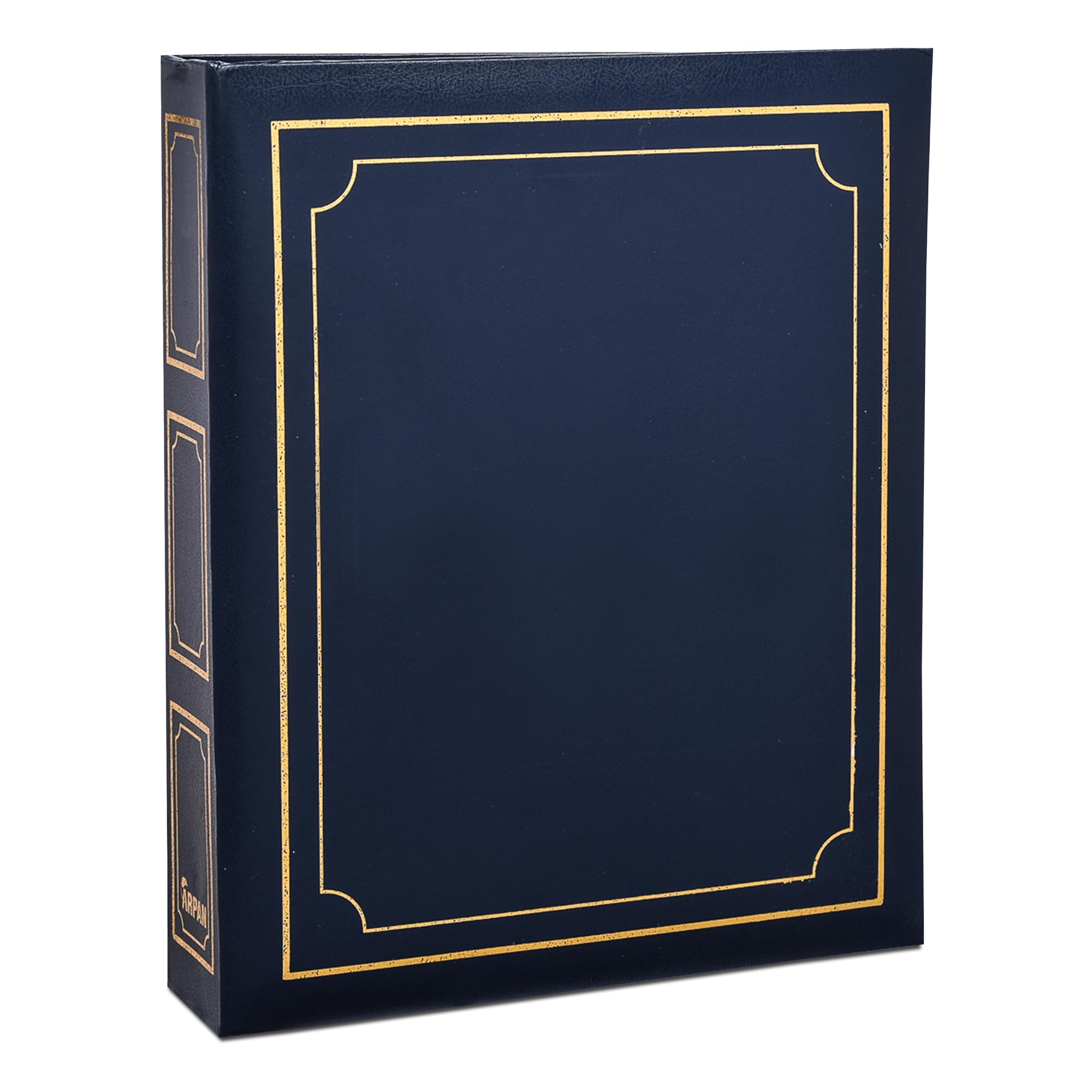 ARPAN Large Self Adhesive Photo Album Ring Binder, 40 Sheets / 80 Sides, Traditional Sticky Page Photo Album with Index Pages & CD/DVD Pocket (Blue)