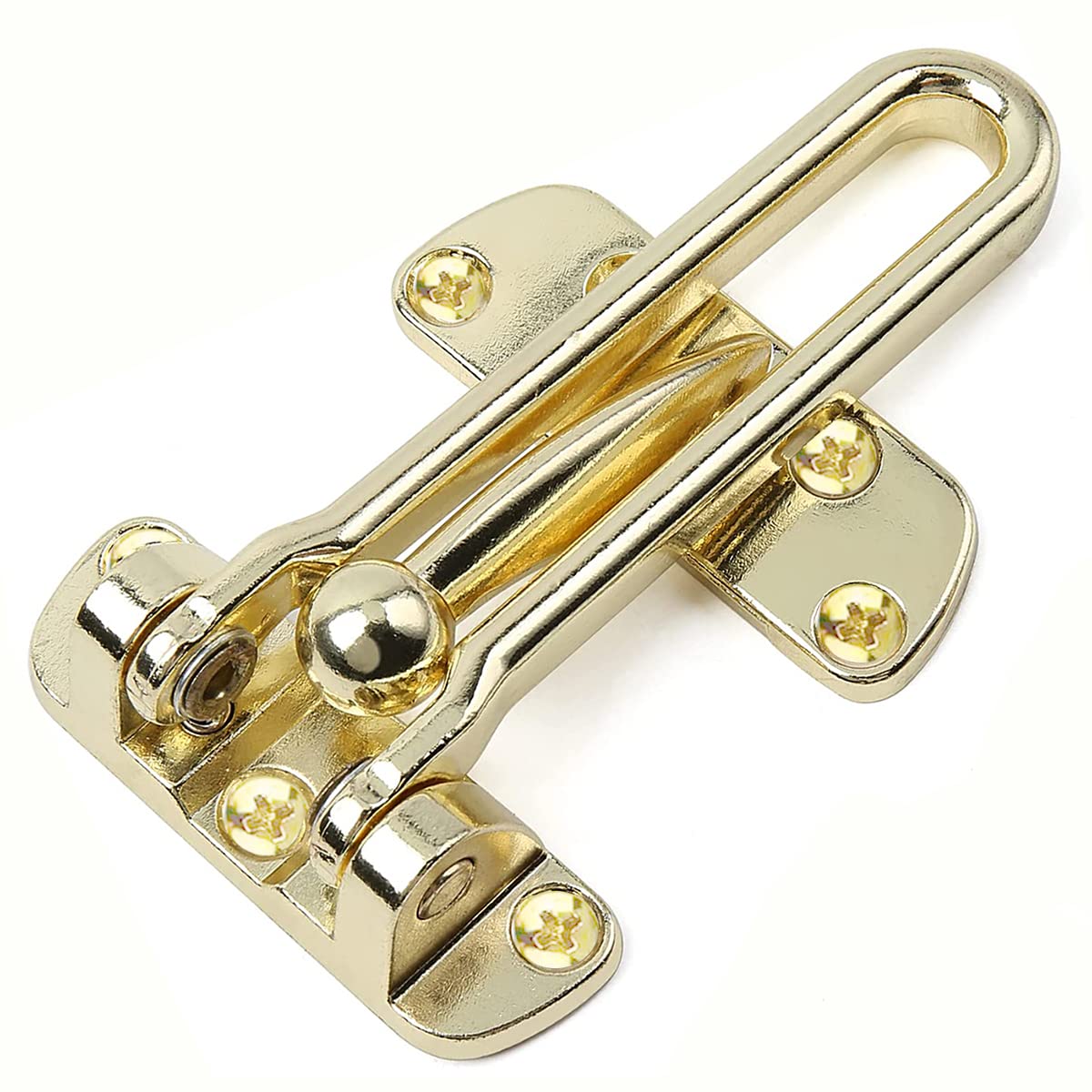 Litensh Door Chain Lock for Front Door, Swing Bar Door Guard Lock, Security Door Chain Latch for Home Apartment Hotel Dormitory (Gold)