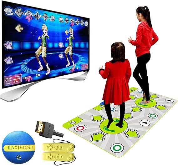 KAXIMON Double Dance Mat for Girls, Wireless Dance Pad with English