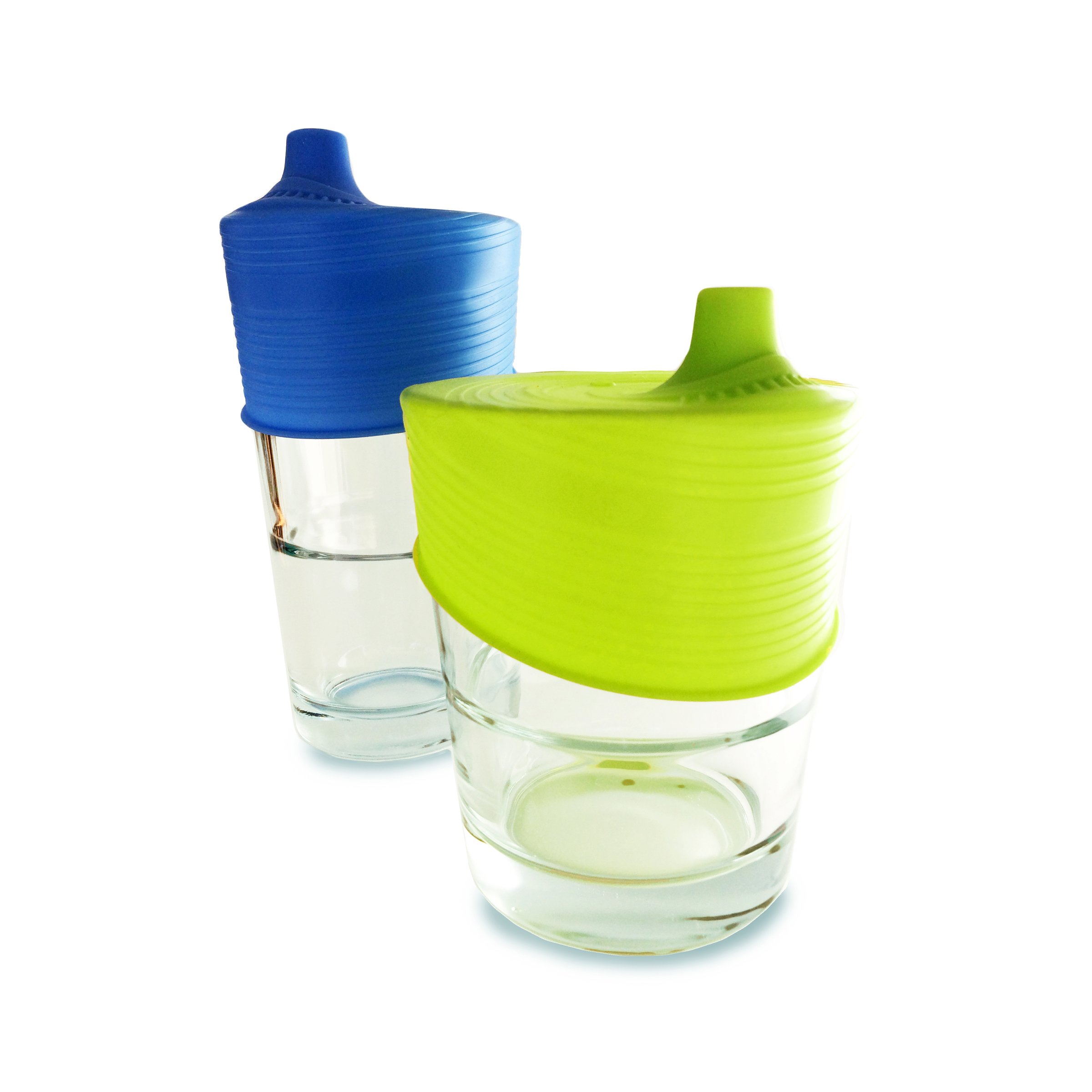 Silikids Siliskin Silicone Sippy Tops, Blue/Lime