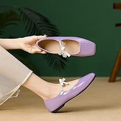 Hee grand Bowknot Mary Jane Flats for Women Shiny