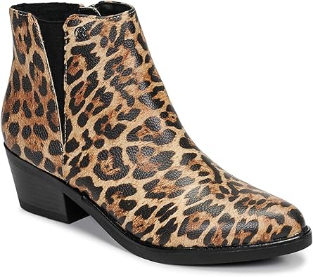 womens leopard ankle booties