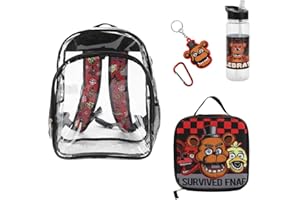 Bioworld Five Nights at Freddy's 5-Piece Backpack & Lunchbox Set With Water Bottle