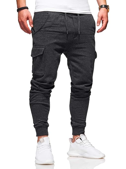 behype. Herren Lange Cargo Trainingshose Jogging-Hose Sport-Hose 60-0013