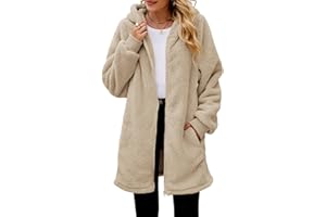 Yanekop Womens Oversized Sherpa Jacket Fuzzy Fleece Zip Up Jacket Warm Winter Coats Faux Fur Coat with Pockets