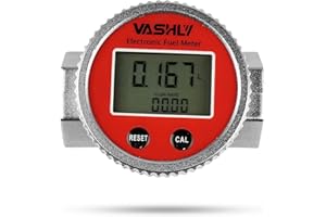Vashly Digital Turbine Flow Meter Digital LCD Display with NPT Counter for Measure Diesel Kerosene Gasoline (1 Inch)