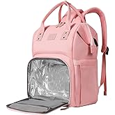 MAQTOIZ Women's Insulated Laptop Backpack Lunch Cooler Bookbag with USB Port for Women (15.6/14/13 Inch Laptop), Gift For Her