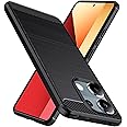 Natbok Designed for Redmi Note 14S/Redmi Note 13 Pro 4G/Poco M6 Pro 4G Case,Flexible TPU [Brushed Texture] [Anti-Slip] Shockproof Military Protection Bumper Phone Case,Slim Case Cover,Black