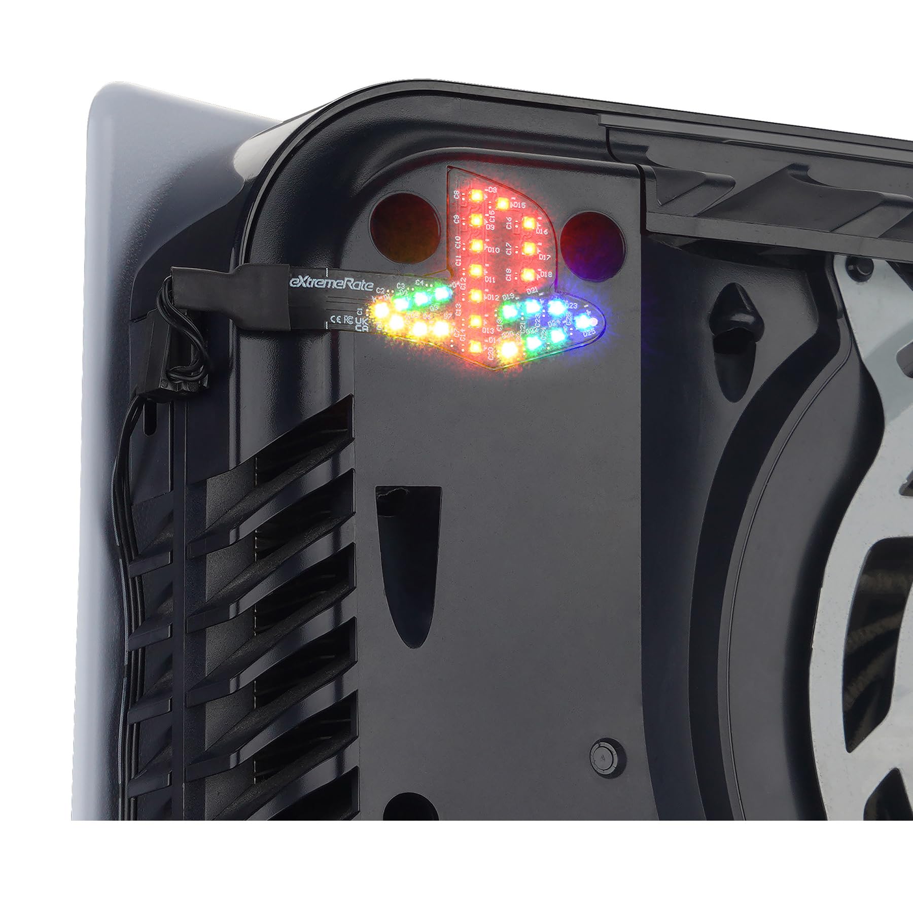 eXtremeRate 7 Colors 40 Effects RGB Rainbow Logo LED Kit for PS5 Console (2020 CFI-1 Series), Illuminated Lighting Decoration Logo LED Board for PS5 Disc & Digital Edition Console