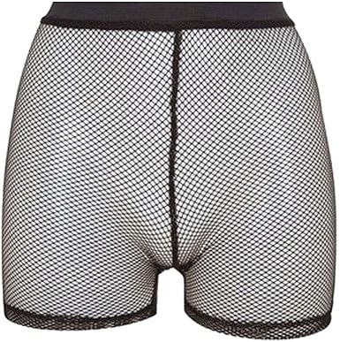 white fishnet cycling shorts