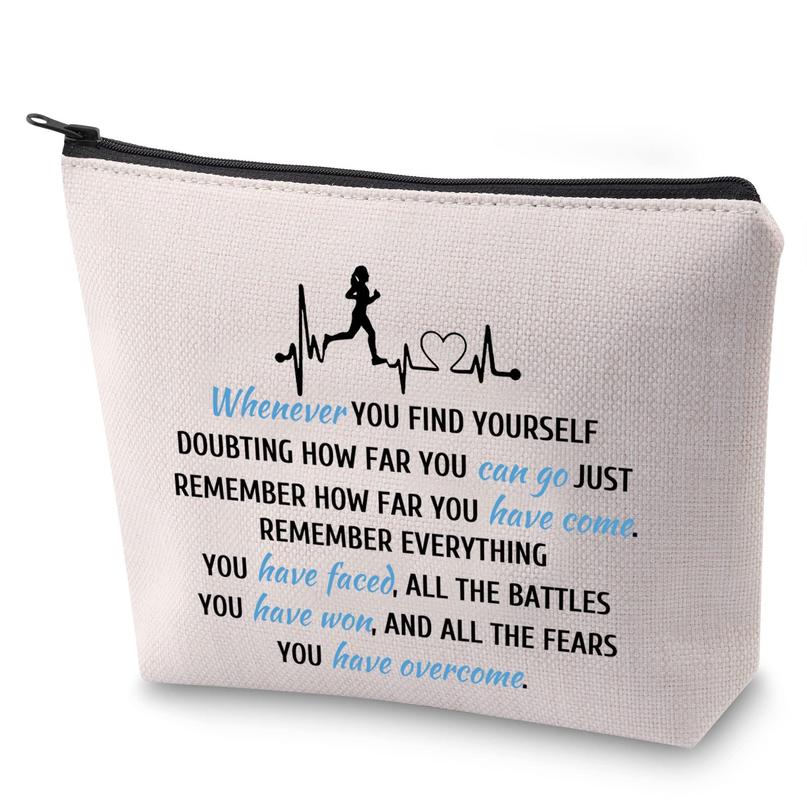 BAUNA Running Gift Runner Inspirational Gift Marathon Runner Zipper Pouch Makeup Bag (Whenever Run)