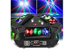 FODEXAZY Spider Moving Head Lights - 9 x 10W RGB LED Stage Lights - Sound Activated, DMX Mode for Parties, Weddings, Concerts