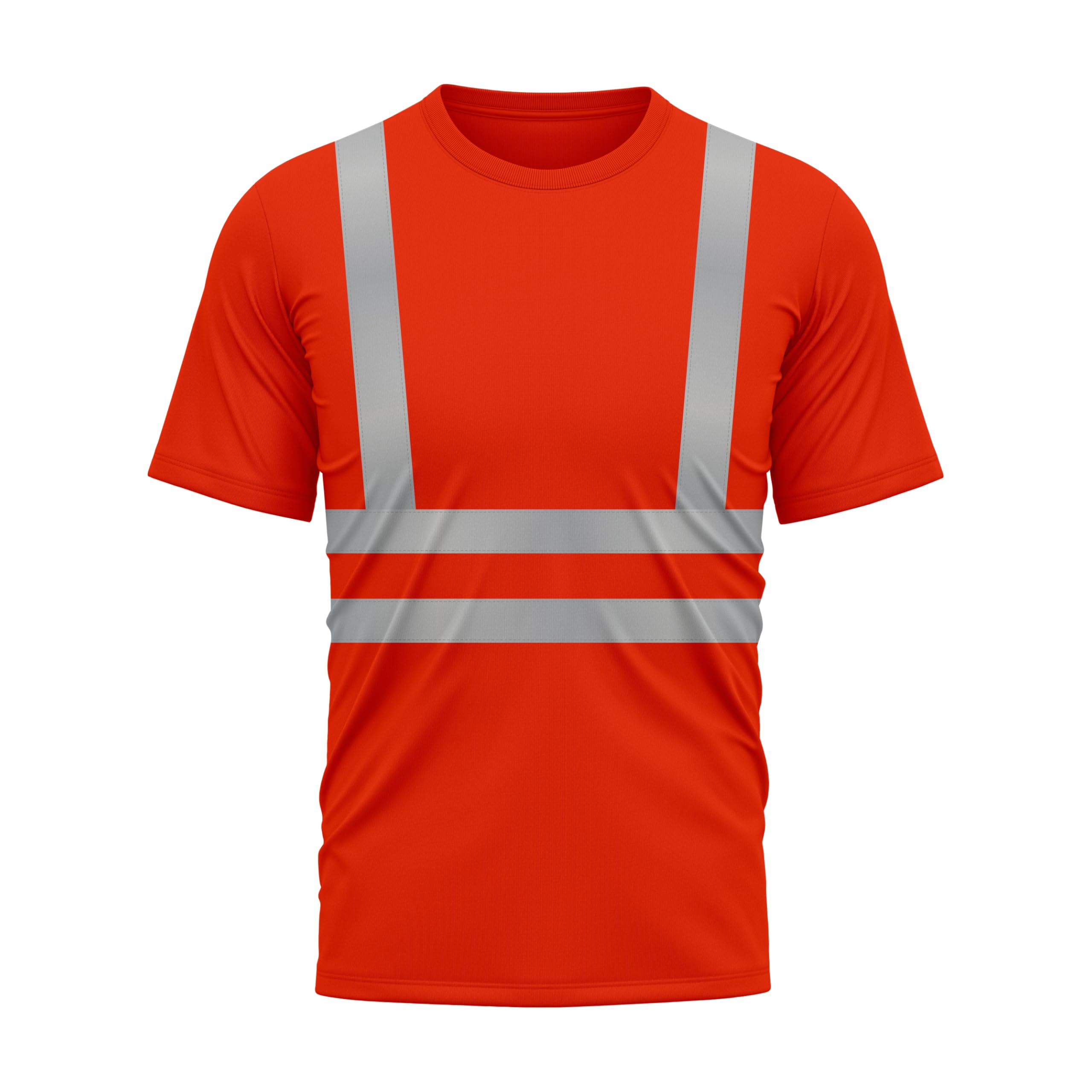 mymixtrendz Hi Viz Vis High Visibility Dri Fit Short Sleeves T Shirts Reflective Tape Safety Hi Vis Round Crew Neck Security Work Breathable Workwear Tops