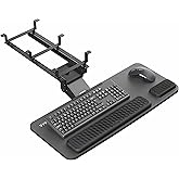 VIVO Premium Black Under Desk 27 x 11 in Keyboard Tray, MOUNT-KB27P-B | Deluxe Adjustable Computer Keyboard &amp; Mouse Platform Tray, Ergonomic Under Table Desk Mount Drawer with Padding