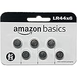 Amazon Basics 6-Pack LR44 Alkaline Button Coin Cell Battery, 1.5 Volt, Long Lasting Power, Mercury-Free