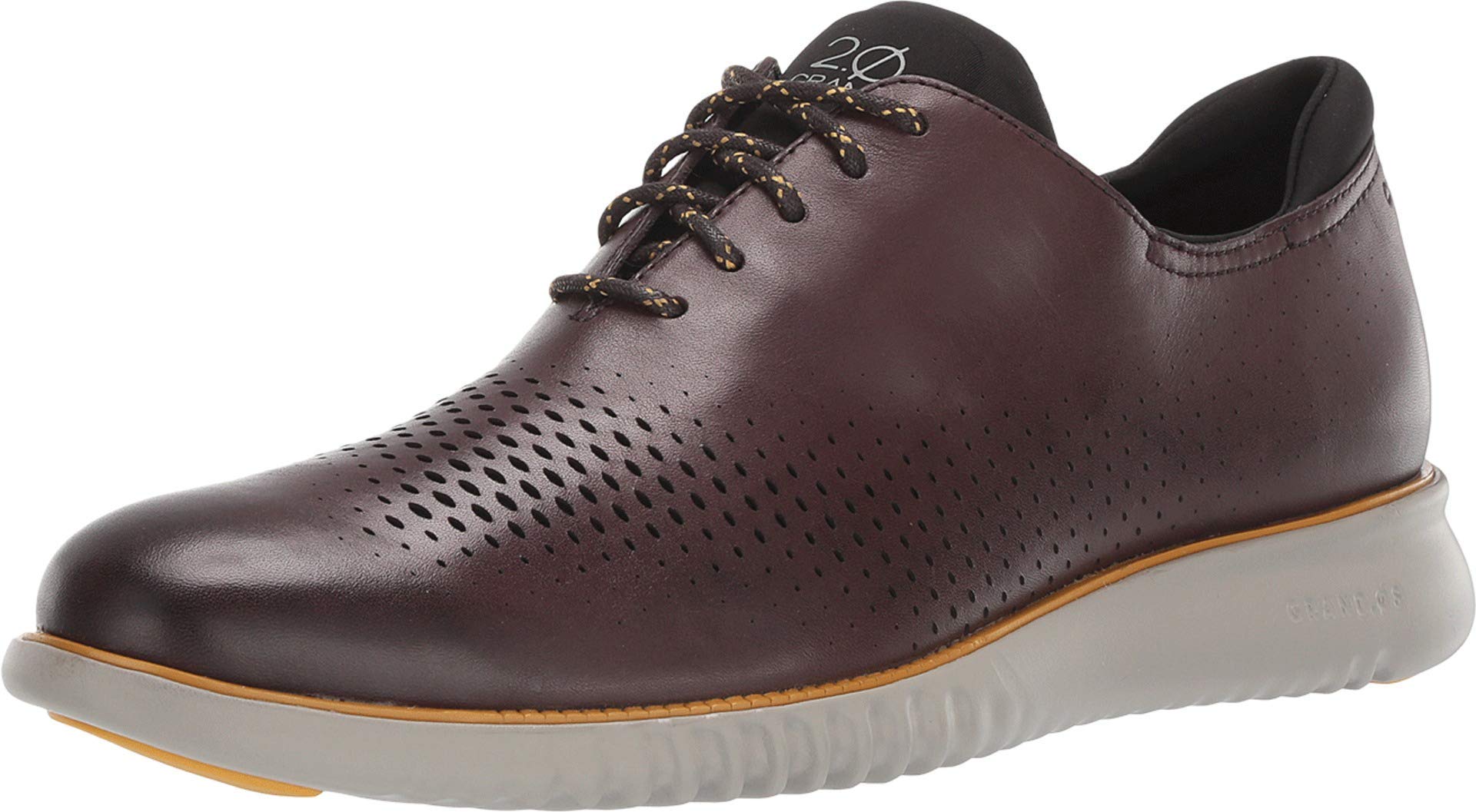 Cole Haan Men’s Shoes - 2.Zerogrand Casual Lightweight Leather Laser Wingtip Oxford, Black Walnut, 12-W US Image