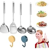 100% Pure Titanium Spatula, 2025 New Titanium Kitchen Cooking Utensils Set, Spatulas Set Cooking Shovel Wok Spatula Long Handle Shovel for Home Kitchen (c 4PCS)