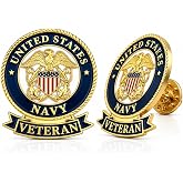 SHOP AWARDS AND GIFTS United States US Navy Veteran Lapel Pin, Retirement and Service, 1-1/8 inch