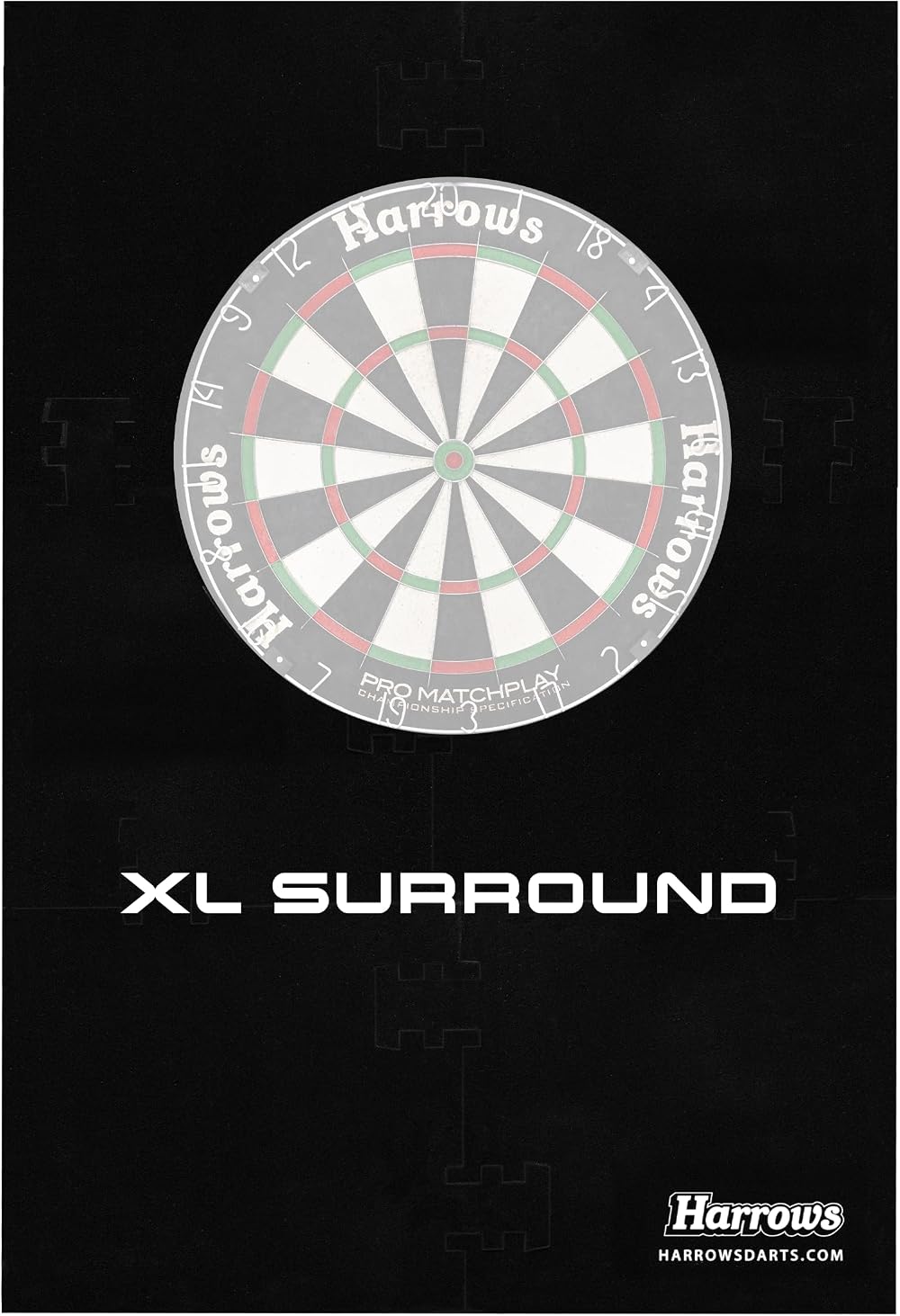 Harrows XL Dartboard Surround Large 6-Piece Wall Protector Ring