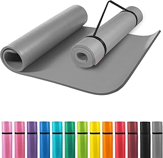 GORILLA SPORTS® Yogamatte mit Tragegurt 190 x 60 x 1,5 cm / 190 x 100 x 1,5 cm rutschfest u. phthalatfrei – Gymnastik-Matte für Fitness &amp; Yoga in 13 Farben