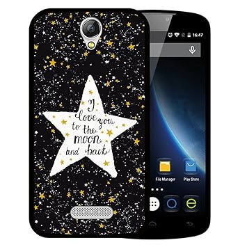 WoowCase Doogee X6 - X6 Pro Hülle, Handyhülle Silikon für [ Doogee X6 - X6 Pro ] Star Satz - I Love You to The Moon and Back 