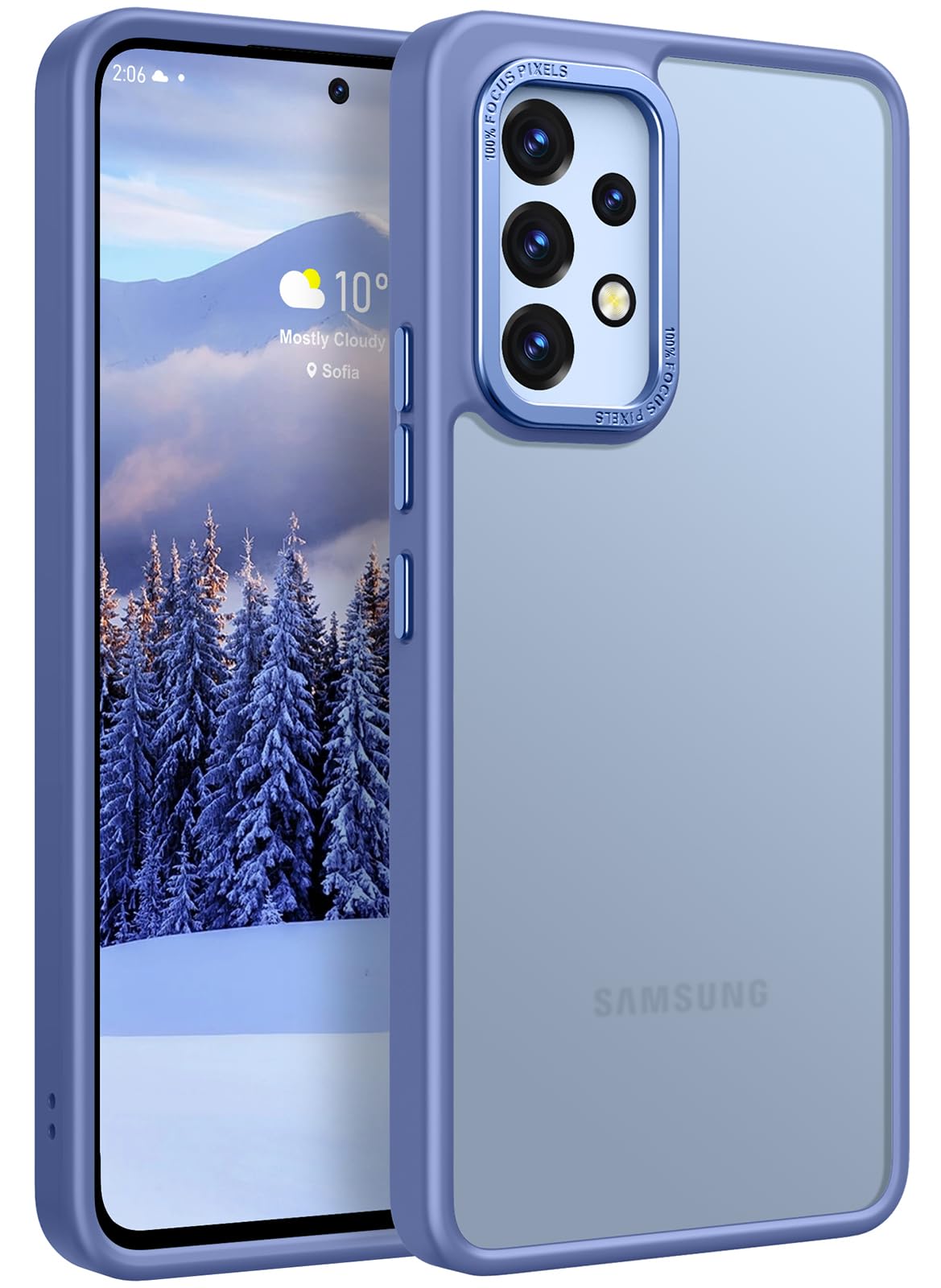 Rayboen for Samsung Galaxy A53 5G Case, Translucent Frosted Hard Back Silicone Edge Skin Feel Anti-Scratch Protective Slim Phone Cover for Samsung A53 5G, Matte LightBlue