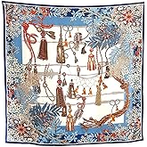 100% Pure Mulberry Silk Scarf 43”*43” Large Square Lightweight Headscarf Women’s Hair Wraps Shawls with Gift Packed