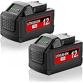 2Pack 12.0Ah Replacement for Milwaukee M18 Battery Compatible with Milwaukee 18V Lithium Battery 12 Volt High Output 48-11-1880 48-11-1860 48-11-1850 48-11-1820 48-11-1815 Cordless Power Tools