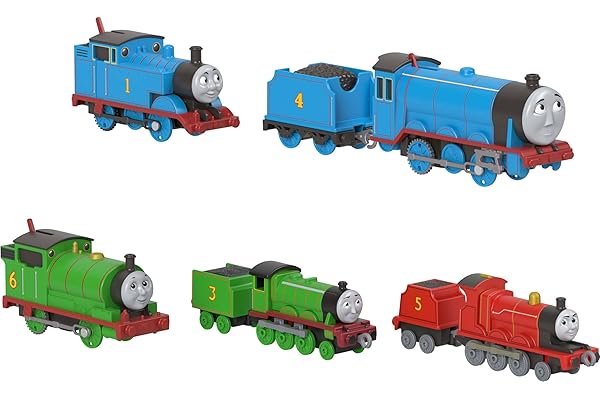 Thomas & Friends Toy Trains by Fisher-Price, 2 Large Die-Cast Engines & 3 Motorized Trains with Classic Characters, Includes 