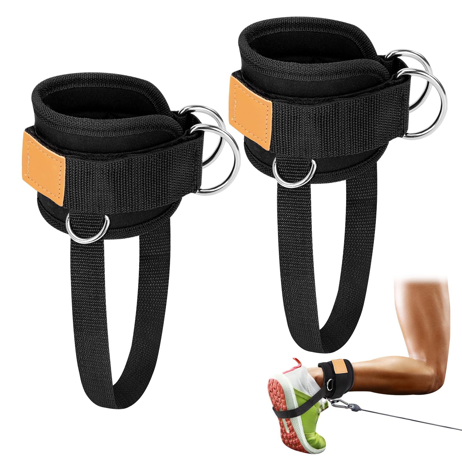 Ankle Strap for Cable Machine Adjustable Upgraded Ankle Cuffs with Comfort fit Neoprene Padded for Gym Glute Workouts Leg Extensions 1 Pair Black