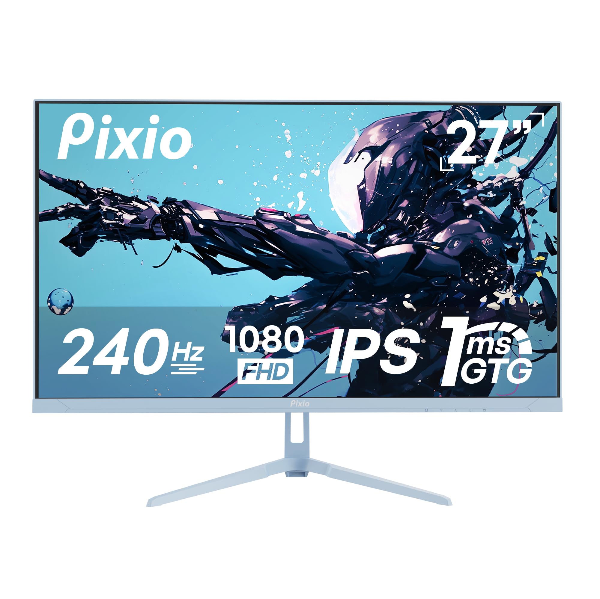 Pixio PX279 Wave Blue 27 inch 240Hz Refresh Rate FHD 1080p Resolution Fast IPS Panel 1ms GTG Resonse Time Gaming Monitor with Adaptive Sync Image