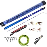 Aventik 9ft/10ft Zeno S2 Fiberglass 6:4 Tenkara Rod Kit for Anglers | Soft M-Action Super Lightweight Fits For Stream Fishing Complete Tenkara Fishing Rod Combo