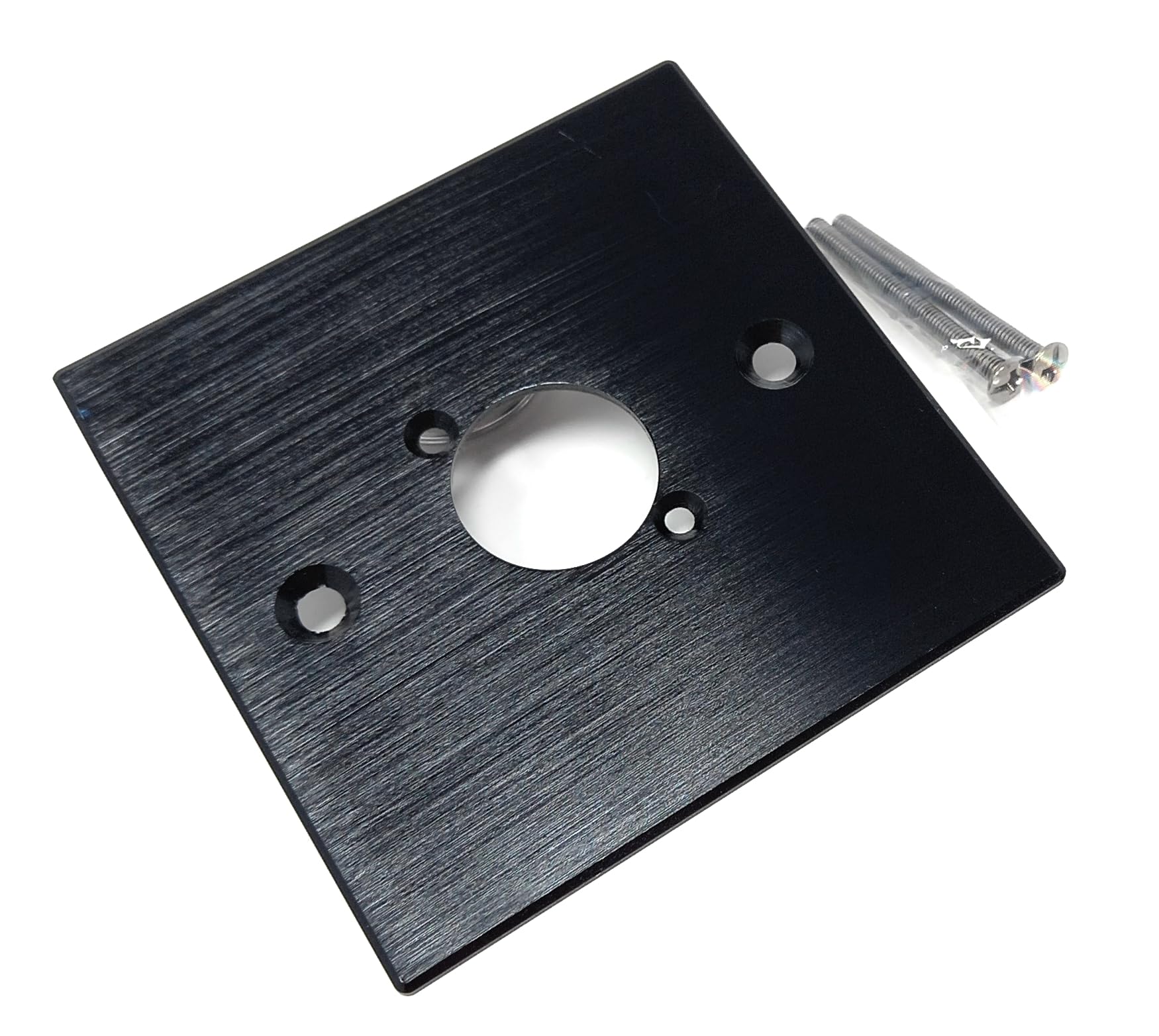 Brushed Aluminium Wall Plate, 86x86mm, D-Series Hole, Compatible with Neutrik, HDMI, USB, RJ45, BNC, RCA, XLR Wall Faceplates (1 Hole)