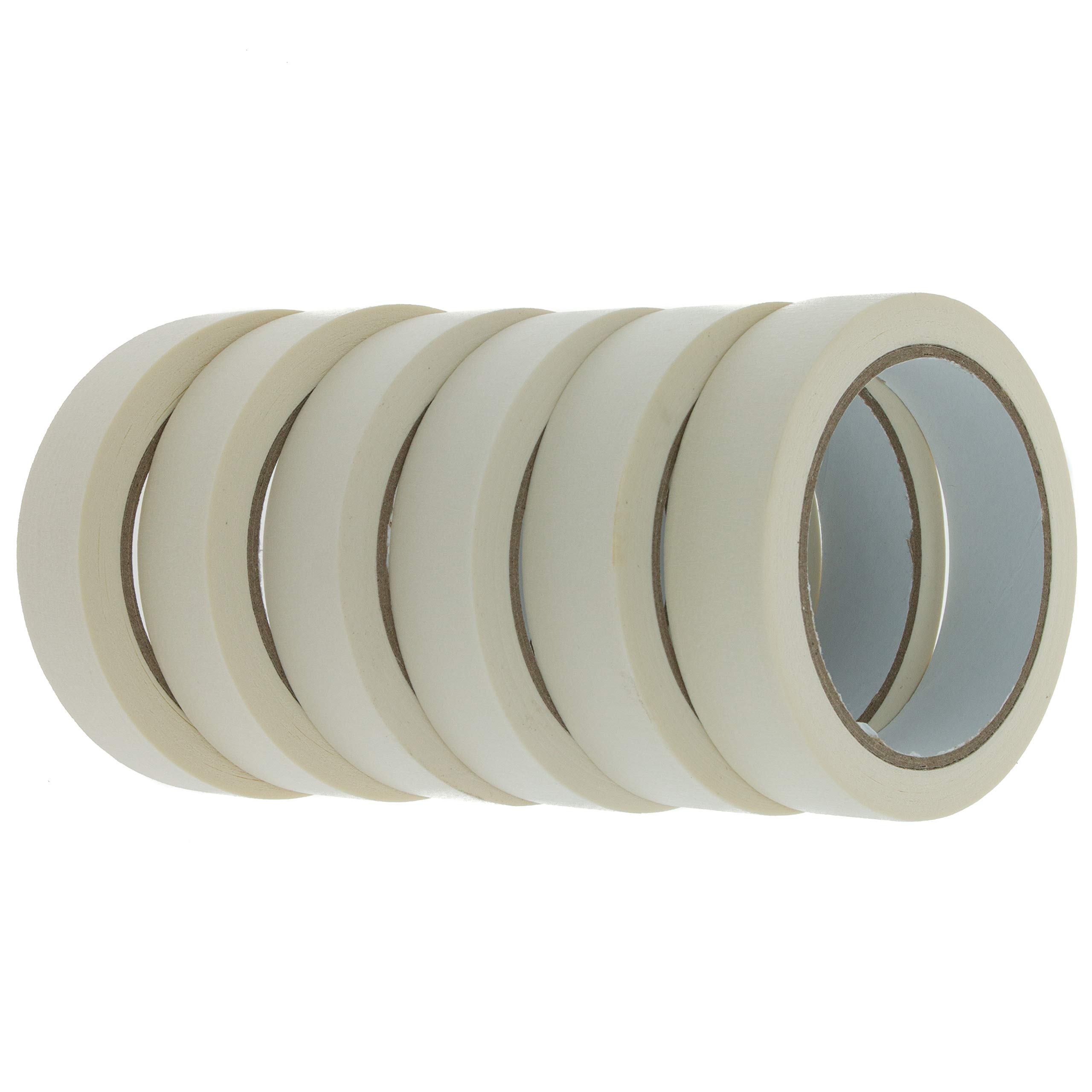 Coral 71305 Essentials Masking Tape for Paint Craft Trade and DIY 1 inch 25M roll 6 Piece Pack Set