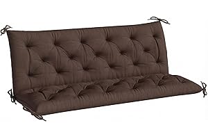 Outsunny Porch Swing Cushion Garden Bench Cushion with Backrest, Non-Slip 3-Seater Soft Pad, Swing Chair Mat Replacement for 