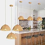 XIYOUVE Farmhouse Wicker Pendant Light, 3-Light