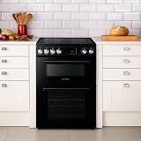 Teknix TKED64B 60cm Ceramic Double Oven Electric Cooker Black view 2